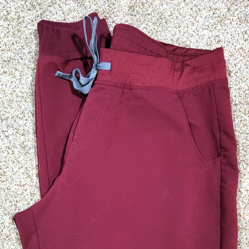 Figs burgundy LT zamora joggers